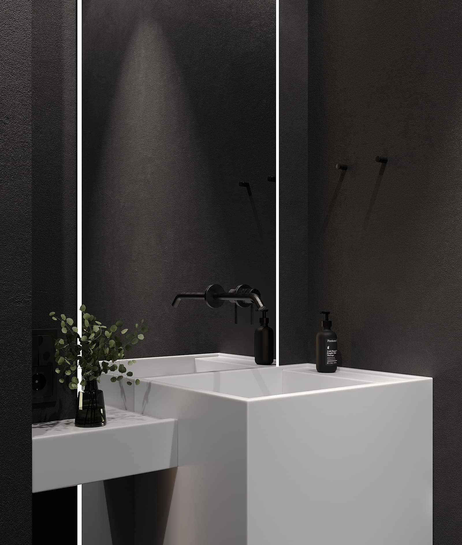 Thiết kế căn hộ 132m2 Full tone đen nhám - hình ảnh công trình