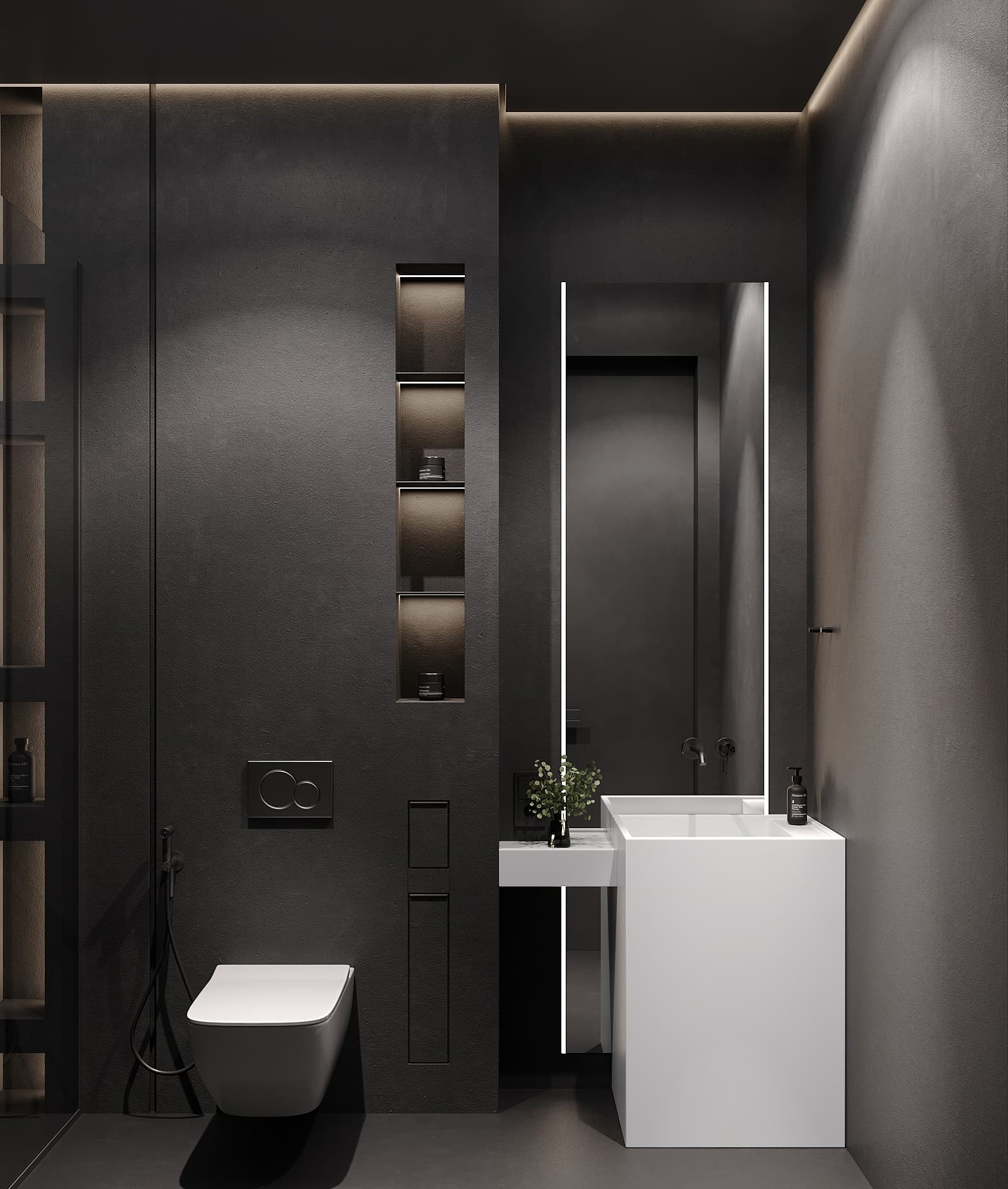 Thiết kế căn hộ 132m2 Full tone đen nhám - hình ảnh công trình