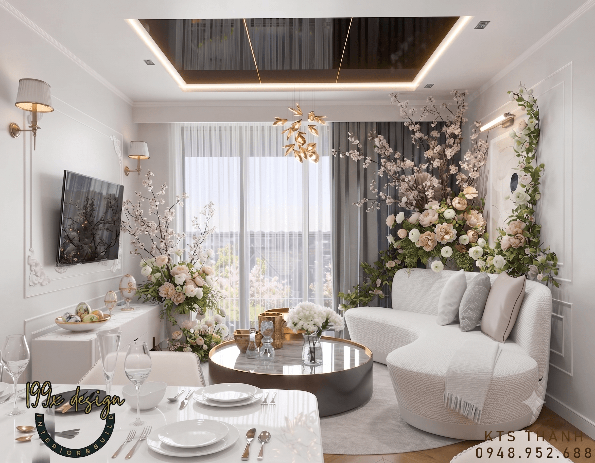 Chung cư 2 phòng ngủ phong cách luxury - hình ảnh công trình