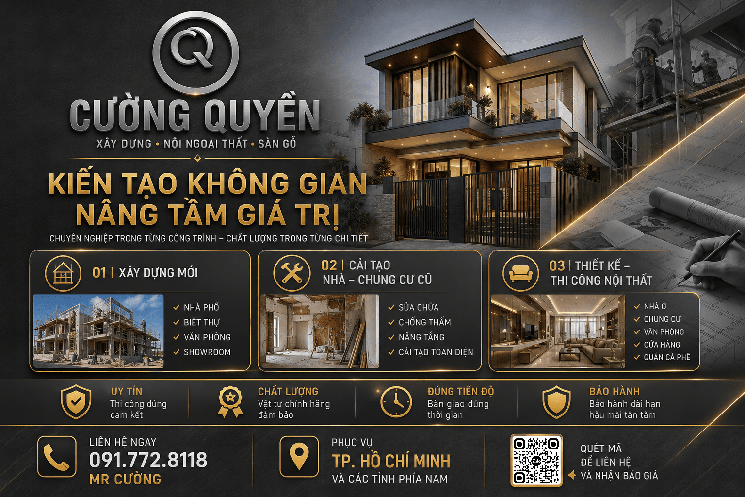 Công trình của CÔNG TY CỔ PHẦN XÂY DỰNG - TRANG TRÍ NỘI THẤT - CƯỜNG QUYỀN