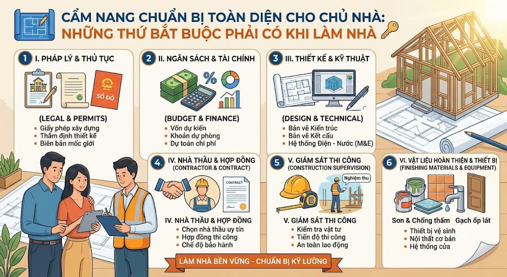 Những Thứ Bắt Buộc Phải Có Khi Làm Nhà: Cẩm Nang Chuẩn Bị Toàn Diện Cho Chủ Nhà