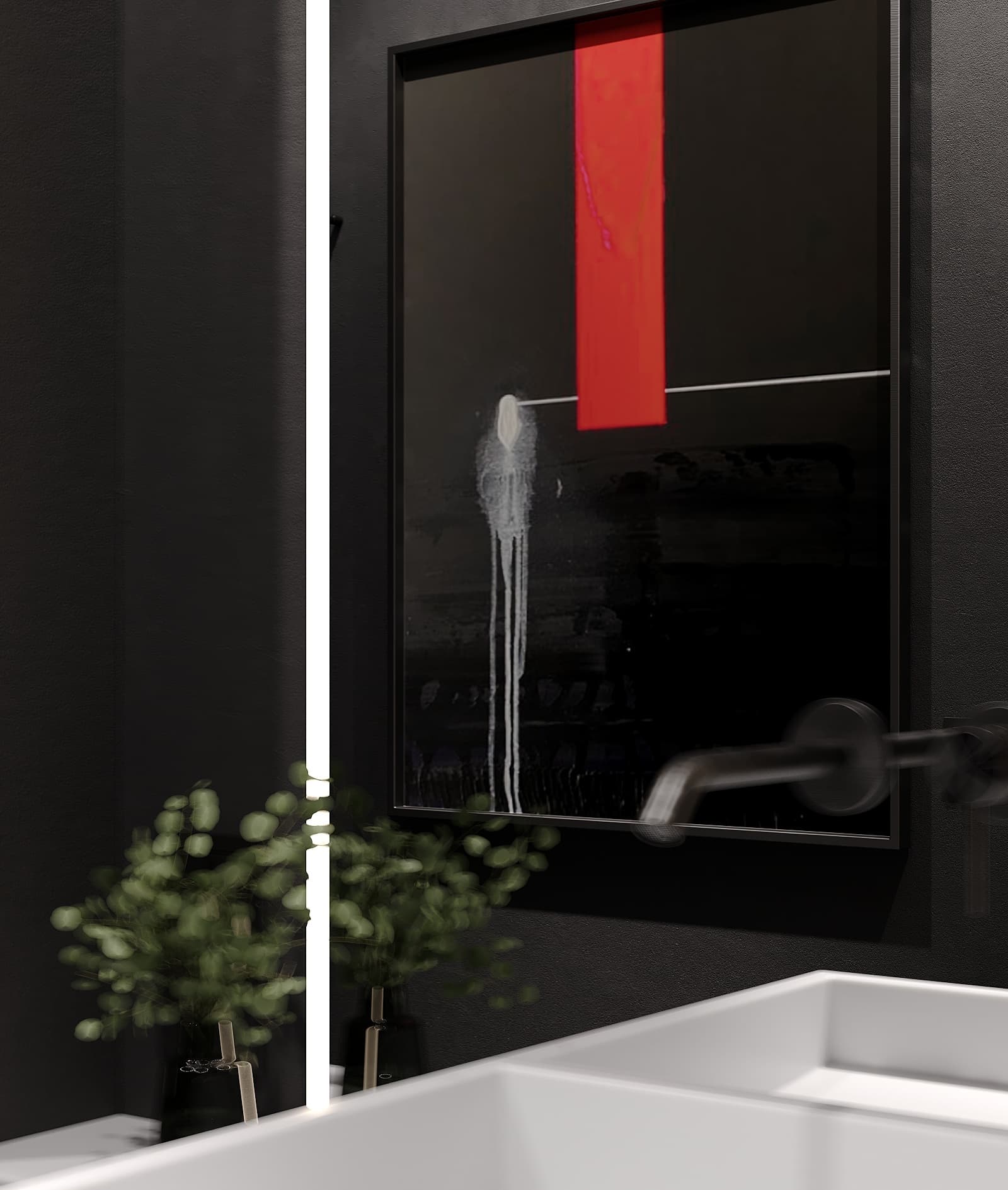 Thiết kế căn hộ 132m2 Full tone đen nhám - hình ảnh công trình