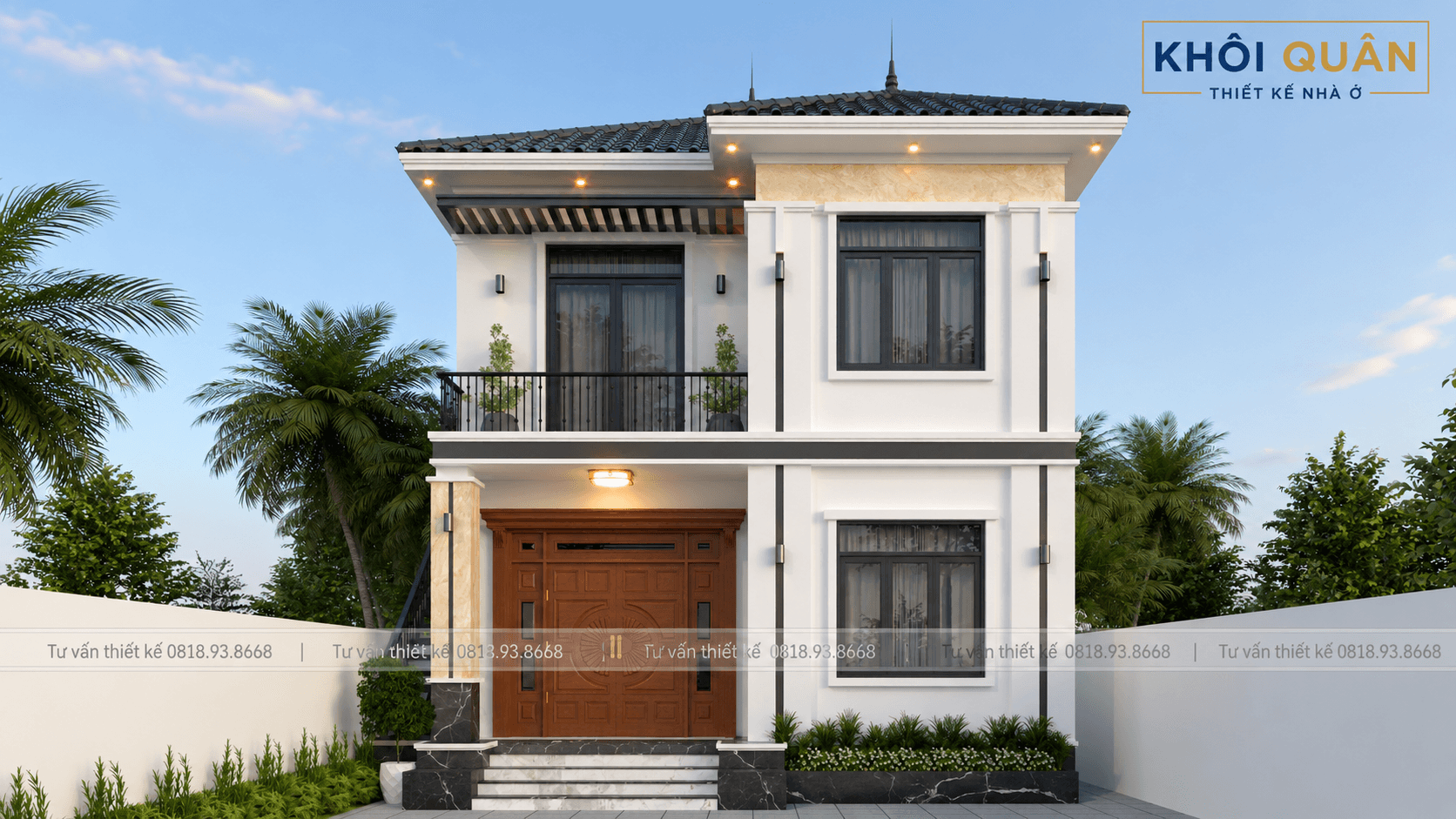 Biệt thự mái nhật 2 tầng (8x13.2m) - hình ảnh công trình