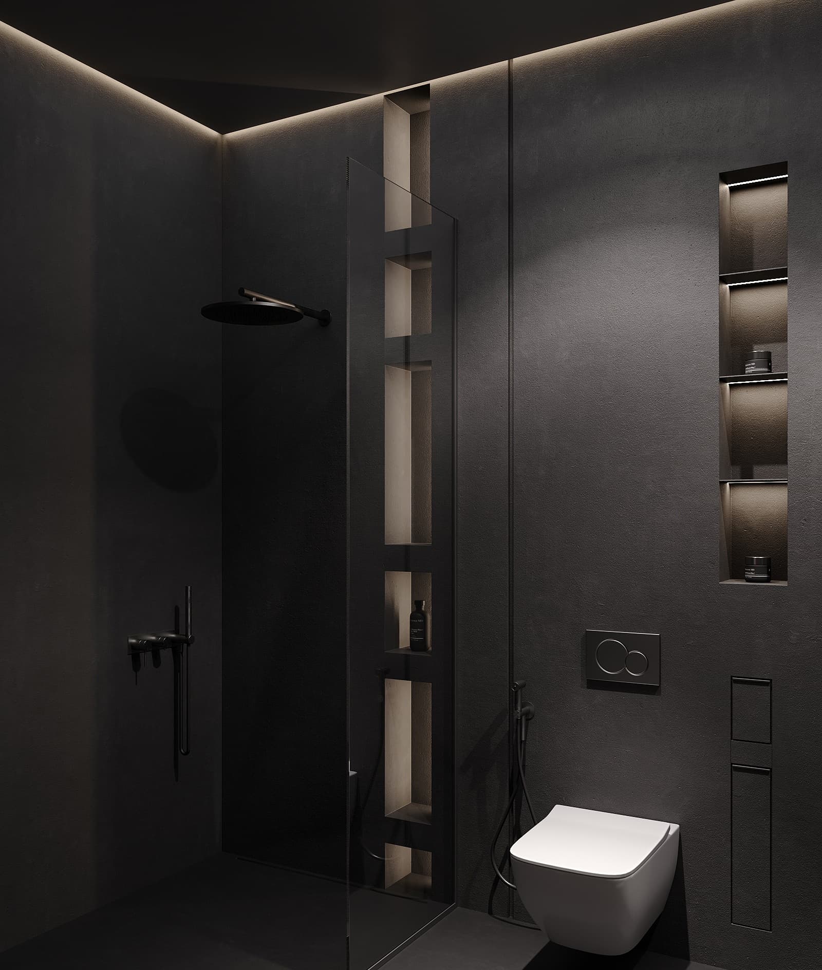 Thiết kế căn hộ 132m2 Full tone đen nhám - hình ảnh công trình