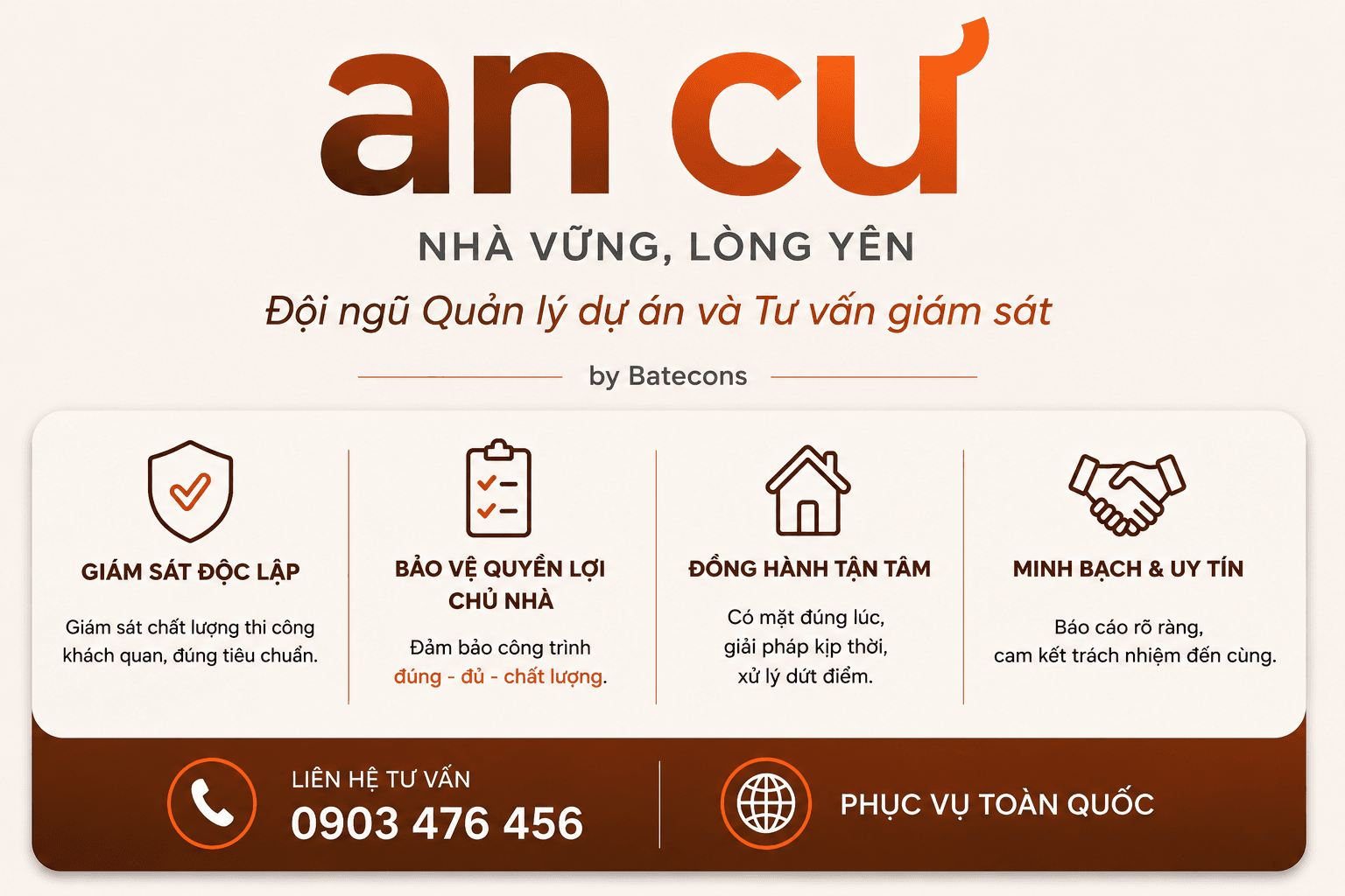 Công trình của AN CƯ - Nhà vững, lòng yên