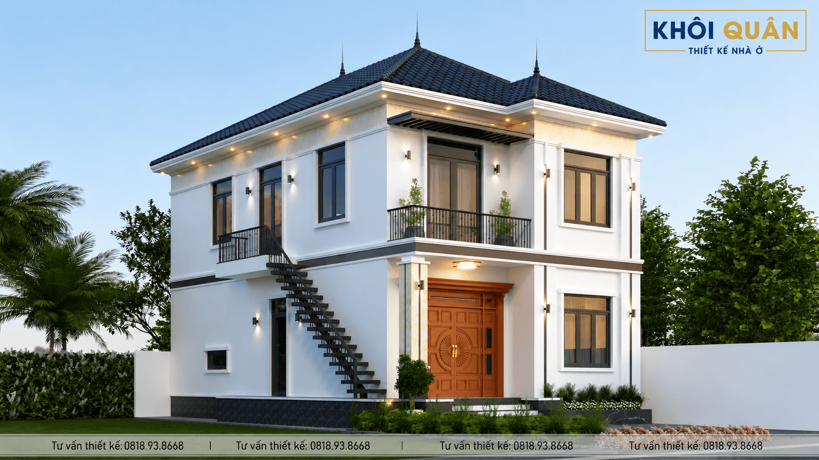 Biệt thự mái nhật 2 tầng (8x13.2m)