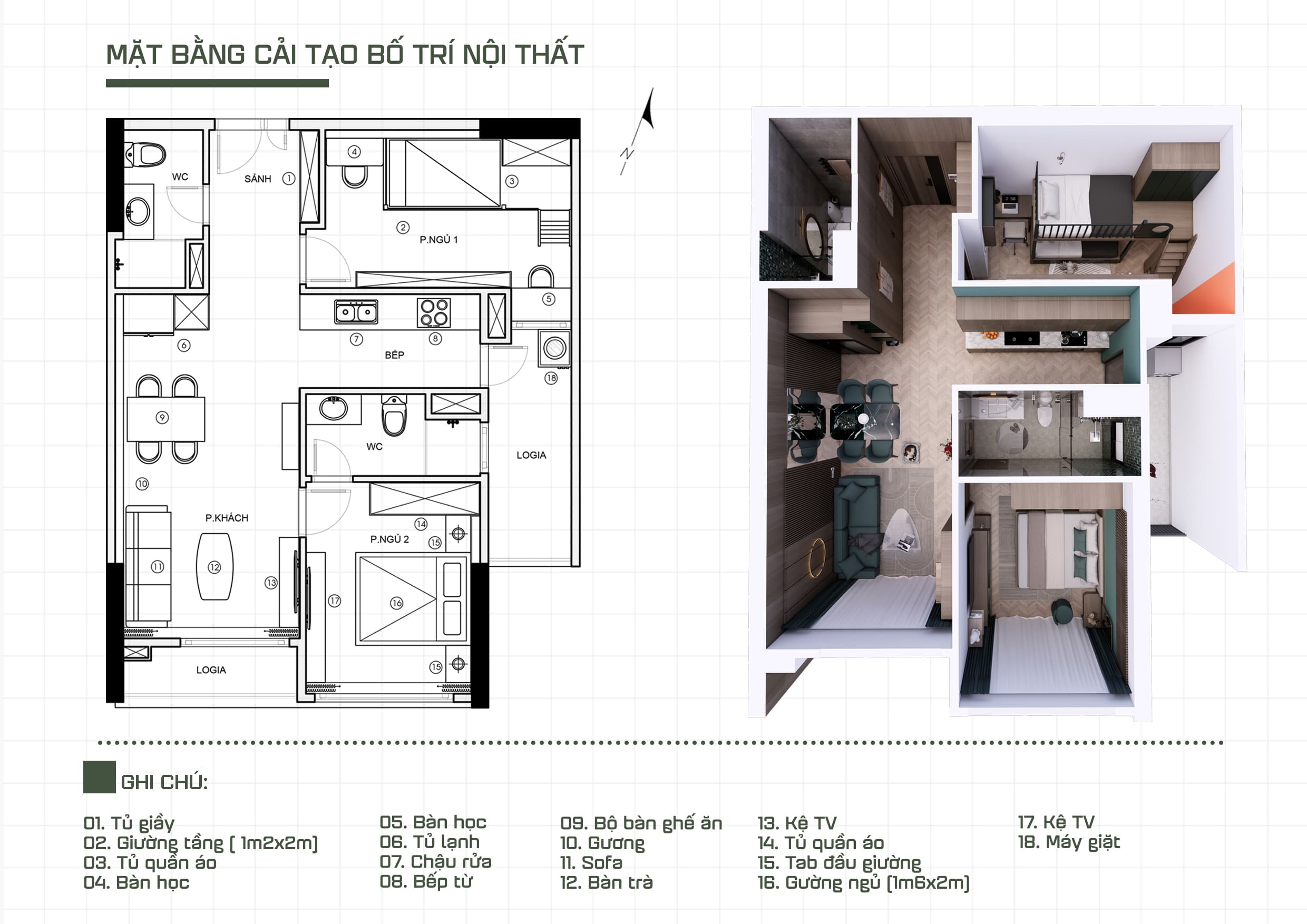 CĂN HỘ XANH TĨNH - 2 NGỦ - hình ảnh công trình